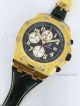 Copy Audemars Piguet Gold Watch Black Face Green Leather (3)_th.jpg